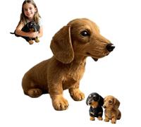 Dachy 2.0 Ai Powered Plush Dog,Dachshund plush toy,Simulated dog sofa ornaments,Bring relaxation and comfort, give you a cozy hug,Relieve stress (Brown)