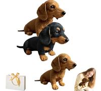 Dachy 2.0 Ai Powered Plush Dog,emotional healing on demand plush,Dachshund Sofa Ornaments and Decorations,The Dog for Emotional Support,The Comfort Hug You Have (Black +Yellow)