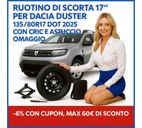 Dacia Duster 17" 135/80R17 Spare Space Saver DOT 2025 OEM 5 Holes + Jack Pouch