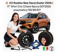 Dacia Duster 17" Spare Wheel 5 Holes Tire Key Bag DOT25 135/80R17
