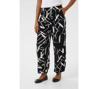 Dacia Elastic Waist Culotte Trousers Printed Kaffe Black 12