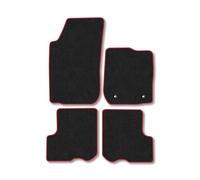 Dacia Logan (2012-2020) Car Mats Accessories Tailored Fit Carpet Floor Mats Non Slip Red Trim Accessory Compatible Front Rear Set Anti Slip Backing Custom Fit Hand-Finished Full Coverage Clips