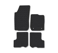 Dacia Logan (2012-2020) Rubber Car Mats Accessories Tailored Fit Compatible Accessory Waterproof Protection Non-Slip Floor Mats Full Coverage Durable Front Rear Set Coverage with Clips