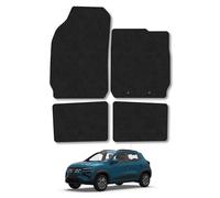 Dacia Spring (2024+) Premium Car Mats Accessories Tailored Fit Tufted-Pile Carpet Black Trim Non-Slip Floor Mats Full Coverage Compatible Accessory Full Front & Rear Set Hand-Finished