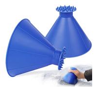 DACINHFB 2 Pack Magical Ice Scraper for Car Windshield for Opel Karl C16 I 2015-2019, Multi-Function Round Cone Ice Scrapers for Car Windows Removal,Blue