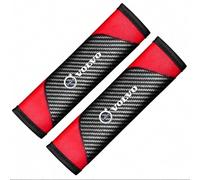 DACINHFB 2PCS Car Seat Belt Covers for Volvo S60 2004-2009, Premium Microfiber Leather & Carbon Fiber Style Seatbelt Pad for Neck and Shoulder Protection,Red