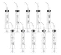 Dacitiery 10 Pcs 12ml Dental Irrigation Syringe with Curved Tip Disposable Oral Irrigator Syringe Feeding Injection Tool for Dental Cleaning Care