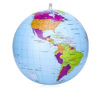 Dacitiery 16 Inch Earth Globe Inflatable Geography World Map Water Ball Inflatable for Garden, Beach, Pool, Science Geography Education