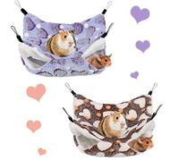 Dacitiery 2 Pack Double-Layer Pet Cage Hammock, Hanging Bed Cage for Small Animals, Soft Pet Hammock for Guinea Pig Parrot ferret Squirrel Hamster Rat Playing Sleeping Beds