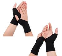 Dacitiery 2 Pairs Gel Hand Wrist Support Brace Thumb Injury Pads,Wrist and Thumb Support for Arthritis, Joint Pain, Compression Gloves for Sports Daily Wear Pain Relief Tendonitis(Black)