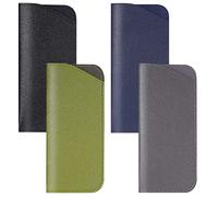 Dacitiery 4 Pack Soft Glasses Cases, Reading Glasses Case PU Leather Sunglasses Spectacles Bag Anti-Scratch Eyeglasses Pouch Case for Women Men Kids