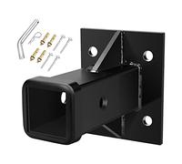 Dack Hitch Wall Mount, Bolt-On Receiver Tube Adapter, 2 Inch Opening Hitch Receiver Plate Tube, Bumper Trailer Hitch Receiver, Universal Towever Hitch Extender, Max Load 12500LBS (Include Pin&Clip)
