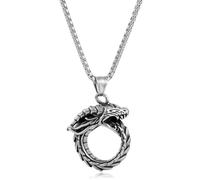 DACKLOONG Gothic Dragon Monster Pendant Necklace Punk Rock Primal Power Amulet for Men