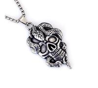 DACKLOONG Gothic Single Sided Skull Pendant Necklace Vintage Punk Rock Skeleton Amulet