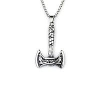 DACKLOONG Nordic Viking Battle Axe Pendant Necklace for Men Gothic Double Sided Axe Amulet Jewelry