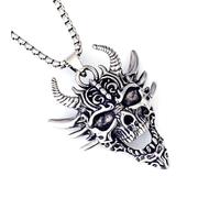 DACKLOONG Punk Rock Skull Mask Pendant Necklace Gothic Half Face Skeleton Jewelry for Men