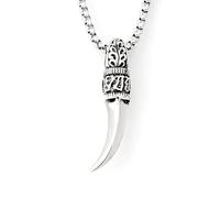 DACKLOONG Retro Distressed Wolf Tooth Pendant Necklace for Men Vintage Fang Protection Amulet