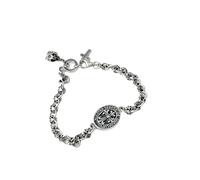 DACKLOONG S925 Sterling Silver Virgin Mary Bracelet for Women, Vintage Religious Faith Inspired Charm Jewelry, Elegant Ins Style Christian Symbol Wrist Accessory