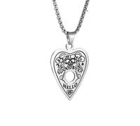 DACKLOONG Stainless Steel Enamel Hello Goodbye Heart Pendant Necklace for Women Men Punk Rock Aesthetic Individual Love Jewelry Adjustable Chain Fashion Gift with White Gift Box