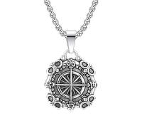 DACKLOONG Vintage Nautical Compass Pendant Necklace Men's Guidance Amulet Traveler Jewelry