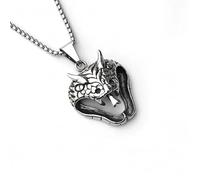 DACKLOONG Vintage Vicious Cobra Pendant Necklace for Men Gothic Serpent Protection Amulet