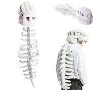 Dacnod 3D Dinosaur Skeleton Costume for Adult Realistic Dino Headgear Hat for Halloween Cosplay Party
