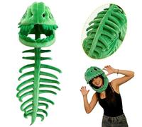 Dacnod 3D Dinosaur Skeleton Costume for Adult Realistic Dino Headgear Hat for Halloween Cosplay Party