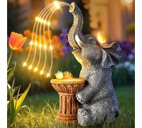 Dacoity Elephant Statue Garden Ornaments Outdoor with Solar Powered LED Lights, Easter,Anniversary, Birthday Gifts for Women,Mum,Her,Grandma,Nan Garden Decorations for Living Room, Patio, Lawn, Home