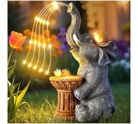 Dacoity Elephant Statue Garden Ornaments Outdoor with Solar Powered LED Lights,Valentines Birthday Gifts for Women, Garden Gifts for Mum, Garden Decorations for Courtyard, Patio, Lawn, Yard