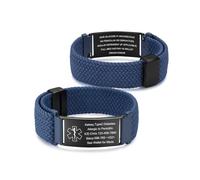Dacomfy Personalised Medical Alert Bracelet, Custom Engraved Medical ID Wristband for Diabetes Allergy Epilepsy, ICE Emergency Bracelet for Men Women