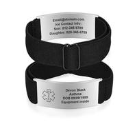 Dacomfy Personalised Medical Alert Bracelet, Custom Engraved Medical ID Wristband for Diabetes Allergy Epilepsy, ICE Emergency Bracelet for Men Women (Style 2-Silver)