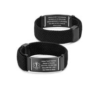Dacomfy Personalised Medical Alert Bracelet, Custom Engraved Medical ID Wristband for Diabetes Allergy Epilepsy, ICE Emergency Bracelet for Men Women