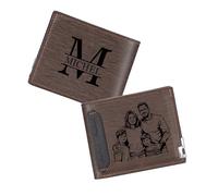 Dacomfy Personalized Wallet Gift for Men - Daddy Day Customizable Wallet with Engraved Name & Photo - Leather Card Holder for Men, Dad, Boyfriend, and Husband - Birthday Gift