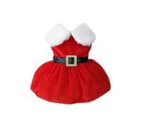 DACONGMING Dog Christmas Costume, Warm Cute Dog Dress, Puppy Skirt, Beautiful Elegant Pet Christmas Costume for Chihuahua, Poodle, French Bulldog and Other Small Dogs (Black #1, M)