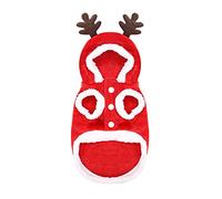DACONGMING Dog Christmas Costume, Warm Cute Dog Dress, Puppy Skirt, Beautiful Elegant Pet Christmas Costume for Chihuahua, Poodle, French Bulldog and Other Small Dogs (Red #3, M)