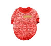 DACONGMING Dog Jumper, Classic Warm Pet Jumper, Pet Dog Clothes, Knitwear, Warm Dog Pyjamas for Small Dogs, Puppies, Winter Puppy Sweatshirt, Funny Dog Accessories (Red, XS)