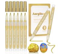 Dacono 8 PCS Golden Acrylic Paint Pens - Acrylic Markers with 2.0mm Tip - Ideal for DIY Crafts on Various Surfaces Like Rocks, Wood, Glass, Ceramic, Fabric, Mugs, and Canvas - Permanent DIY Supplies