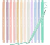 Dacono Aesthetic Highlighters, 12 PC Dual Tip Highlighters Assorted Colors No Bleed Dry Fast Easy to Hold, Pastel Highlight-ers Marker Pens for Office Supplies Journal Bible Planner Notes School