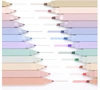 Dacono Aesthetic Highlighters, 12 Pcs Dual Tip Highlighters Assorted Colors No Bleed Dry Fast Easy to Hold, Pastel Highlighters Pens for Journal Bible Planner Notes School Office Supplies