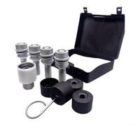 Dacrotized Anti-Theft Nut Kit for SUV Luxury Cars | M14x1.5 thread, pattern 523, fits for porsche for q7 for touareg, includes socket key, black finish