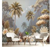 DACRWEKZ 3D Panoramic Custom Wallpaper Mural, Exotic Leaves and Flowers,350 x 256 cm Wall Sticker Poster Decoration
