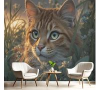 DACRWEKZ 3D Panoramic Custom Wallpaper Murals, Interesting Animals Sloth Tropical Leaves Silk Wall Murals, Modern Living Room Kitchen Dining Room Bedroom Wall Mural Wallpaper 200x140cm (W x H)