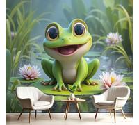 DACRWEKZ 3D Panoramic Wallpaper Mural,400x280cm Photo Wallpapers Murals, Natural Realism Monkey Palm Leaf Photo Wallpaper 3D Effect, Green Wallpapers Mural - Poster for Bedroom Corridor