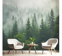 DACRWEKZ 3D Wall Mural Dark Green Coniferous Pine Trees Photo Wallpaper, Realistic Photography Style Silk Wall Mural Decoration Poster Picture Design Modern 200x140cm