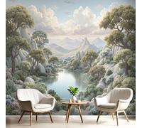 DACRWEKZ 3D Wall Mural Natural Scenery Photo Wallpaper, Lakes, Valleys, Trees Wall Murals Decoration Poster 200x140cm (W x H) Mural for Living Room Kids Bedroom