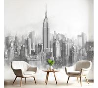 DACRWEKZ 3D Wall Mural Simple Lines Photo Wallpaper, New York Scene Wall Murals Decoration Poster Picture Design Modern 400 x 280 cm Mural for Living Room Kids Bedroom