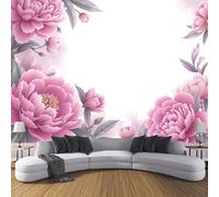 DACRWEKZ 3D Wall Peony Border Wallpaper, Watercolor Flowers Wall Mural Decoration Poster Picture Design 200 x 140 cm Mural for Living Room Kids Bedroom