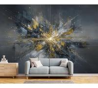DACRWEKZ Abstract Design Yellow Blue Wallpaper Murals Abstract City Street Wallpaper for Living Room Bedroom Adults Teenager Feature Wall 400x280cm