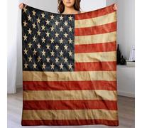 DACRWEKZ American flag Print Blanket and Throws Retro flag Gifts Throw Blankets Soft Warm Flannel Bedding Blanket for Girls Kids Adults Couch Travel 130 x 150cm