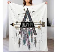 DACRWEKZ Arrow feather text design Print Blanket and Throws Simple design Gifts Throw Blankets Soft Warm Flannel Bedding Blanket for Girls Kids Adults Couch Travel 150 x 200cm
